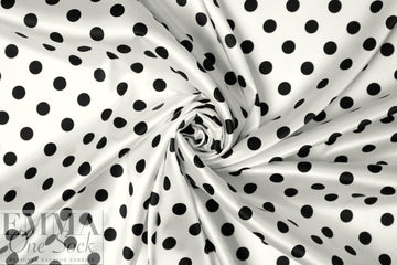 Caroline C0nstas stretch silk charmeuse - black/cream dot