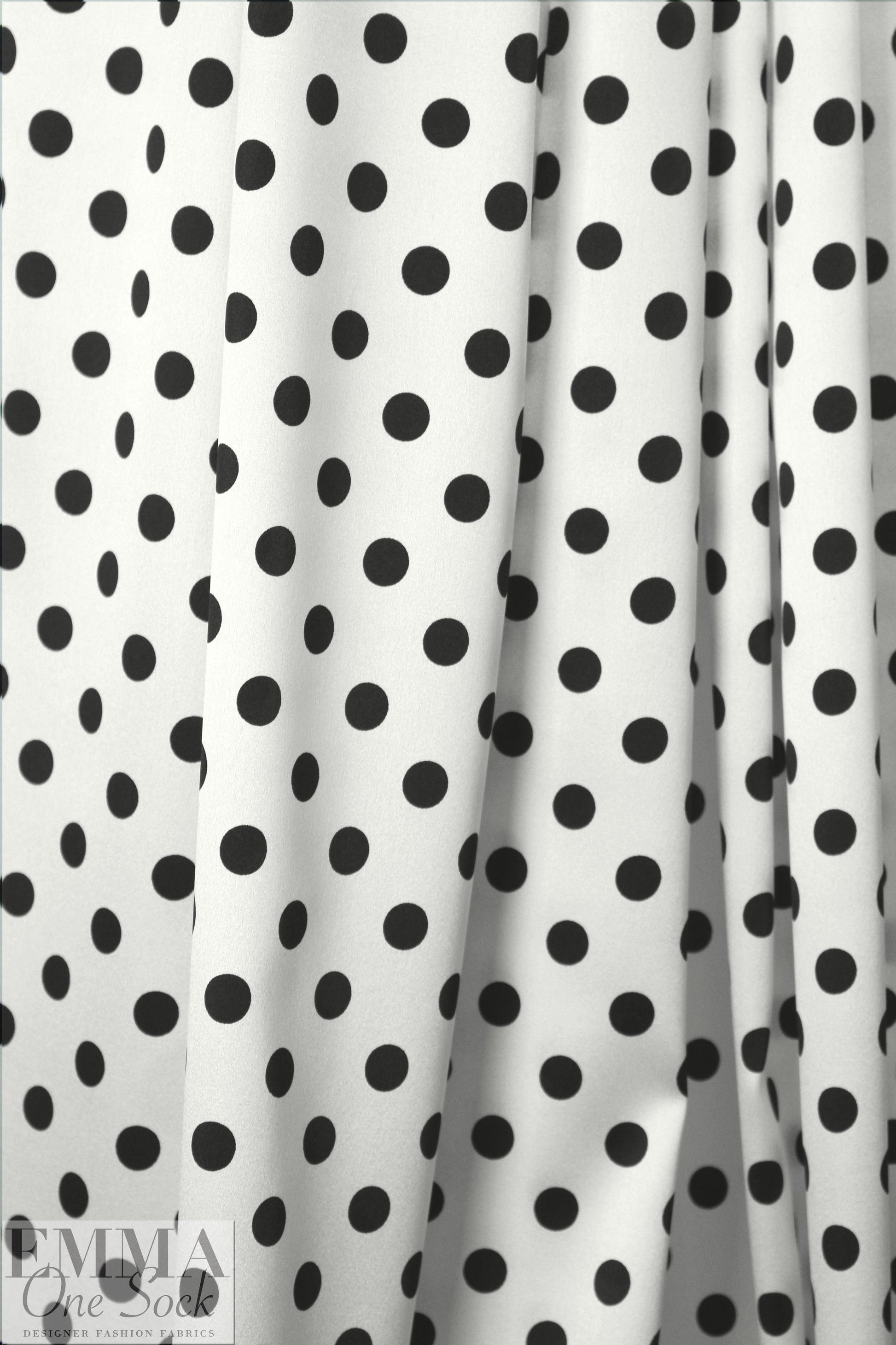 Caroline C0nstas stretch silk charmeuse - black/cream dot