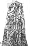Caroline C0nstas scrollwork stretch silk charmeuse - b/w 1.75 yd