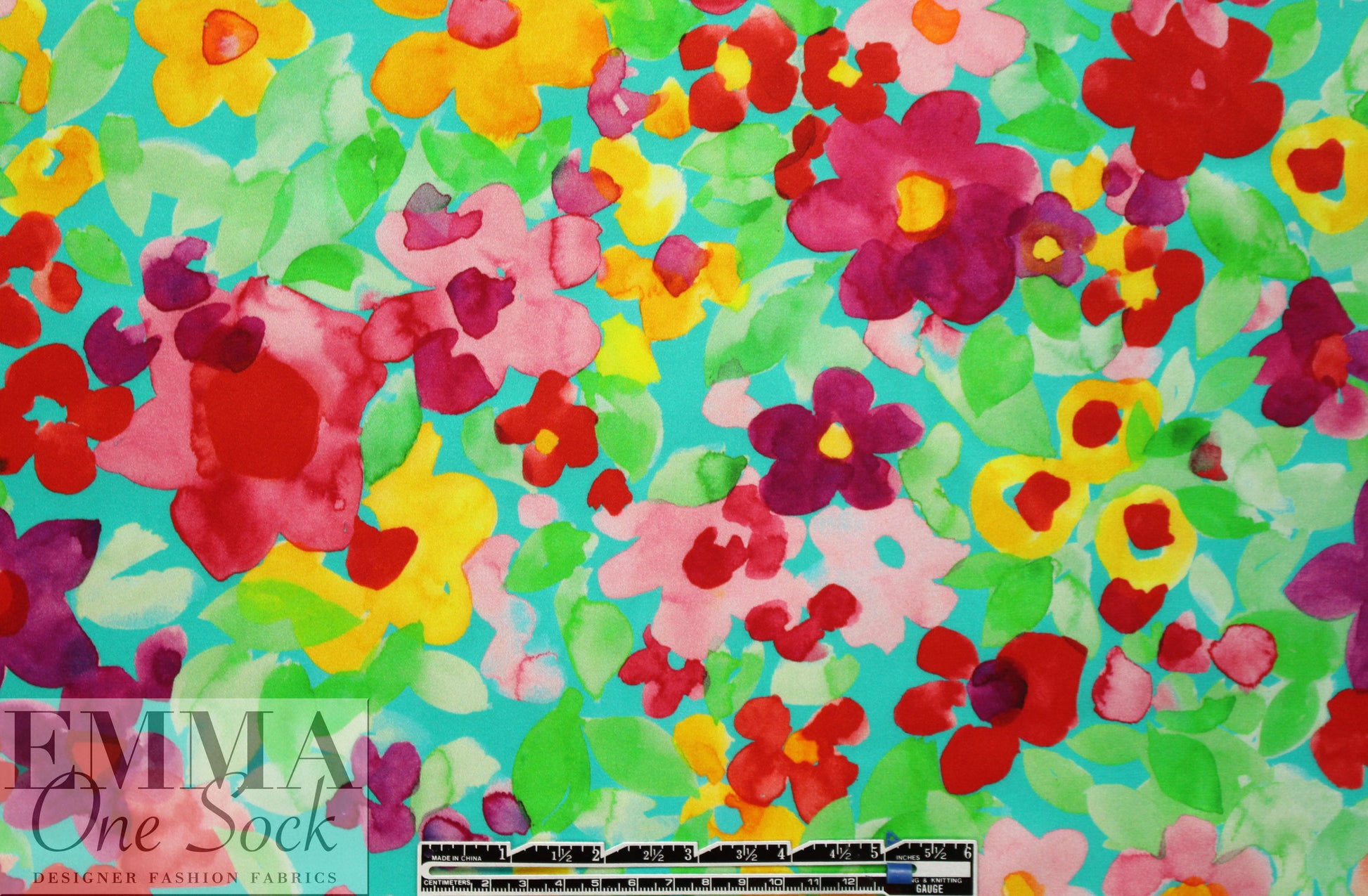 Italian silk charmeuse - painted flora