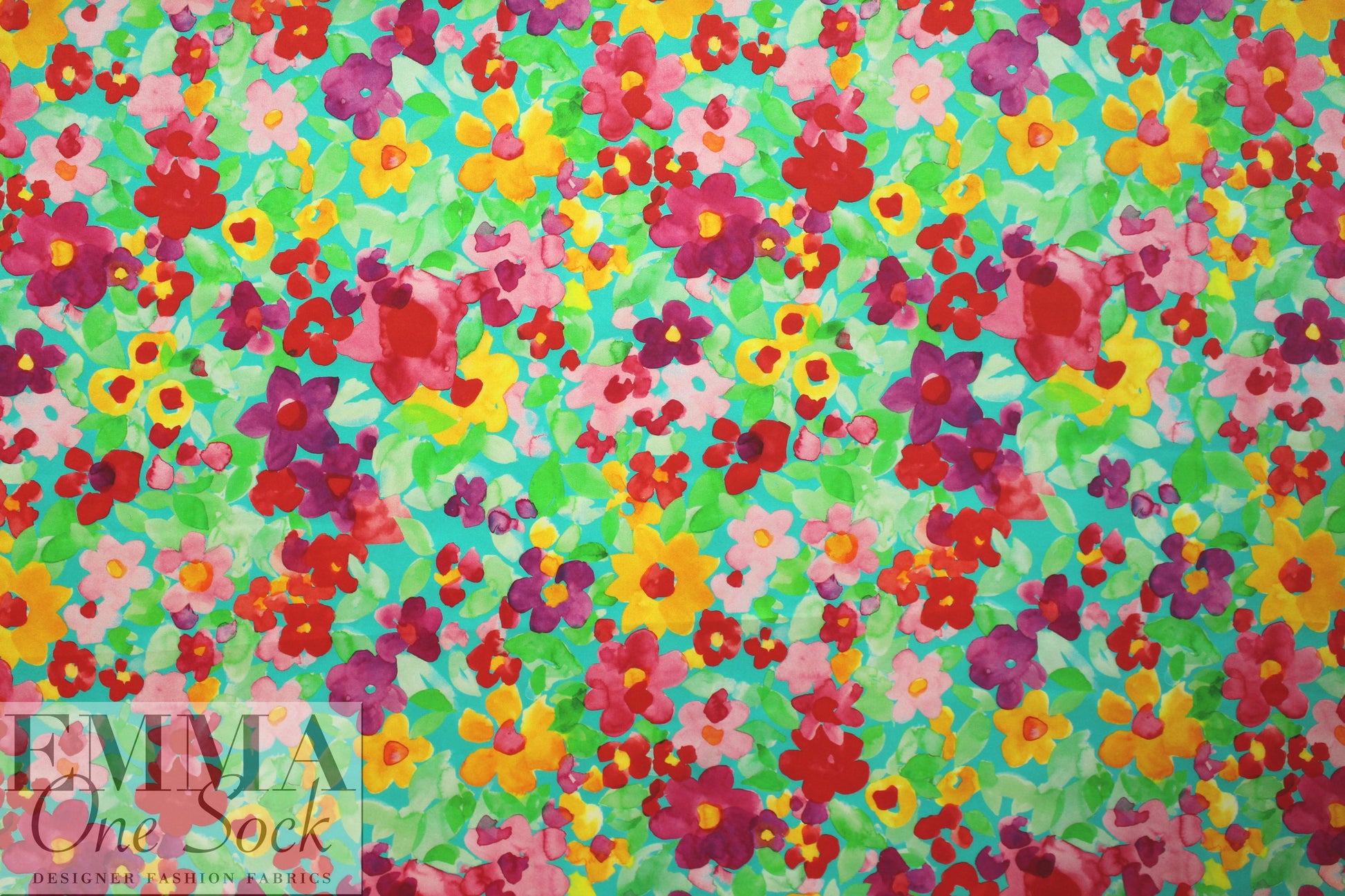 Italian silk charmeuse - painted flora