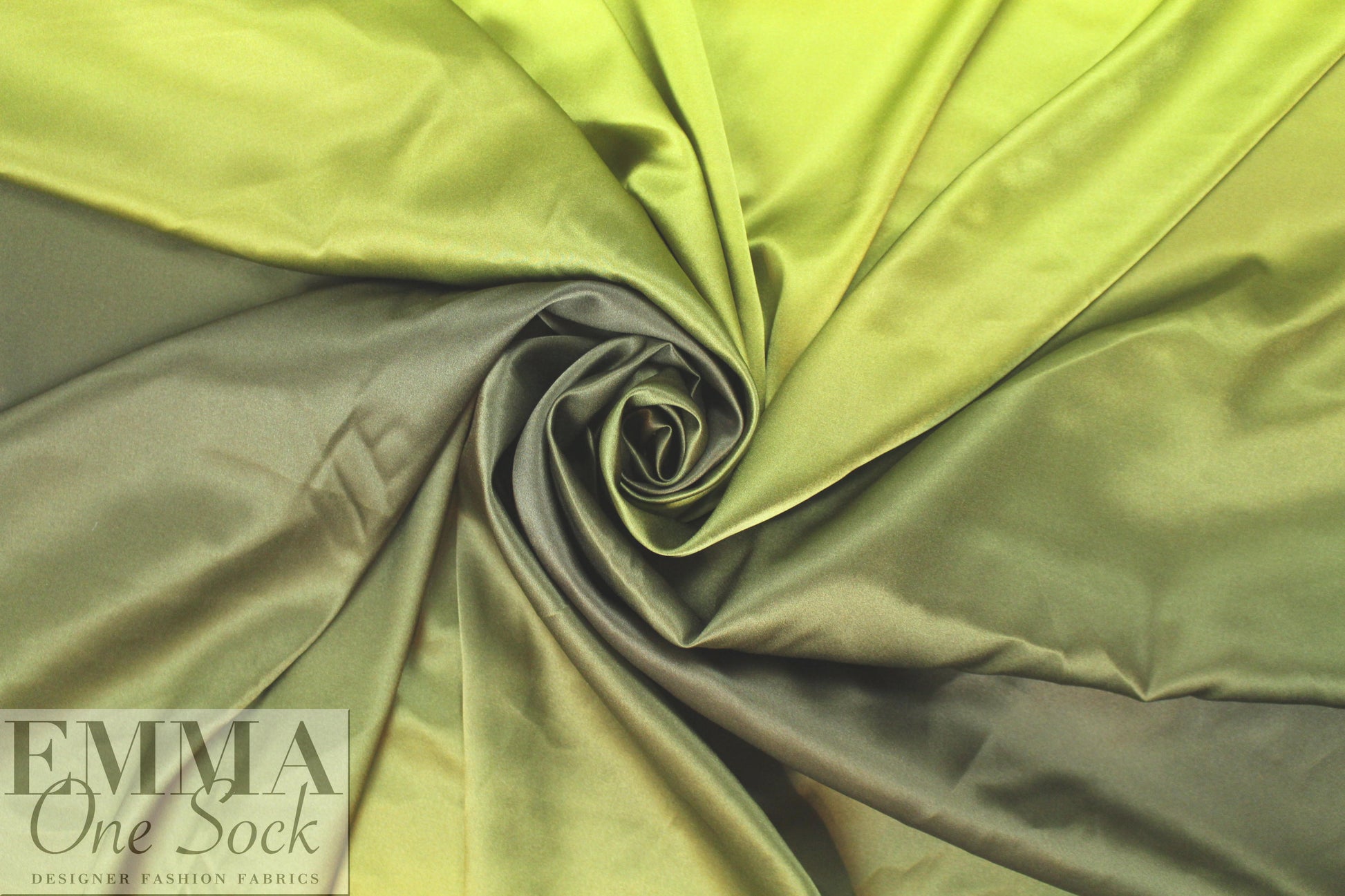 Caroline C0nstas stretch silk charmeuse - greens ombre 1.66 yds