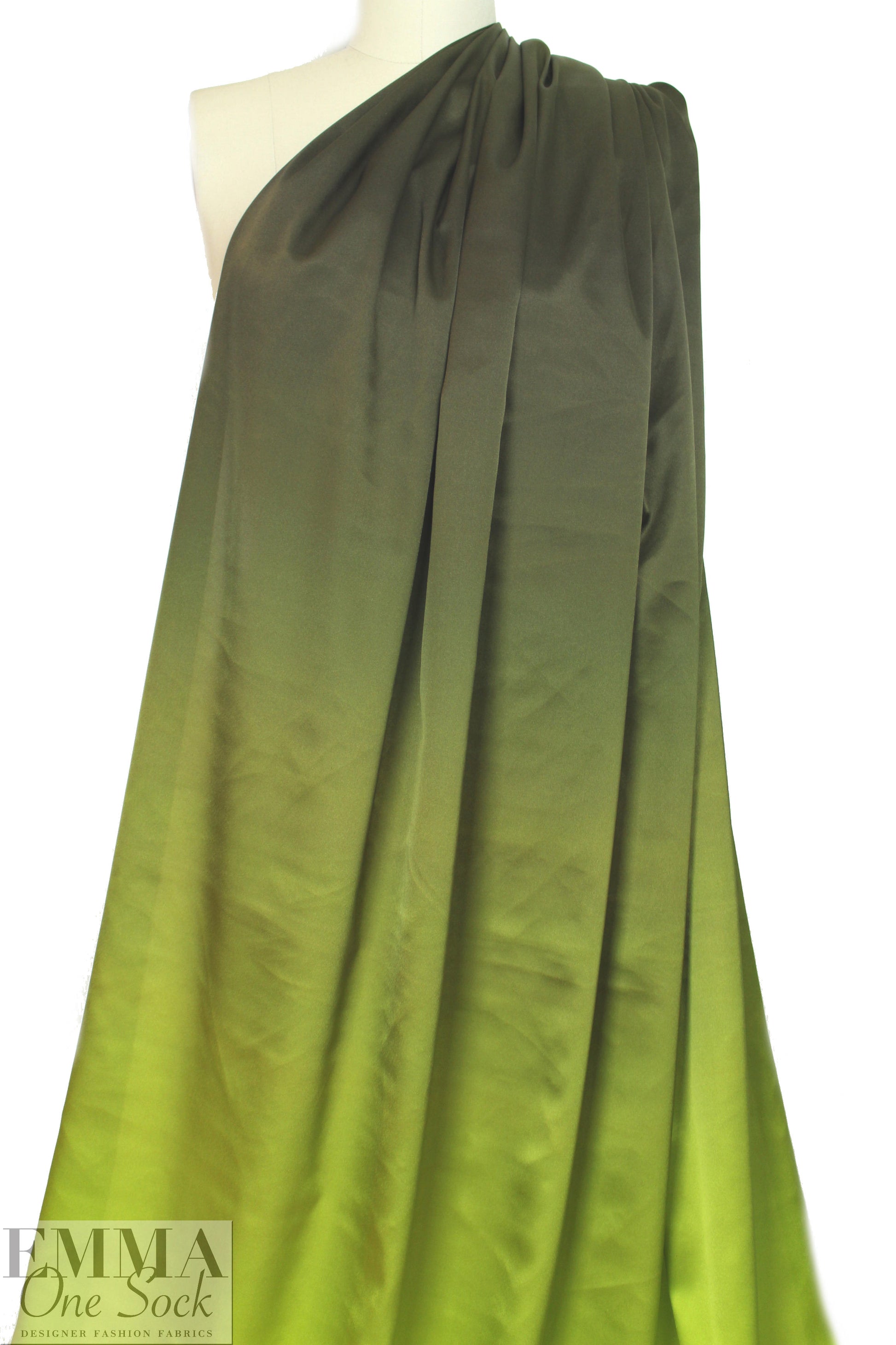 Caroline C0nstas stretch silk charmeuse - greens ombre