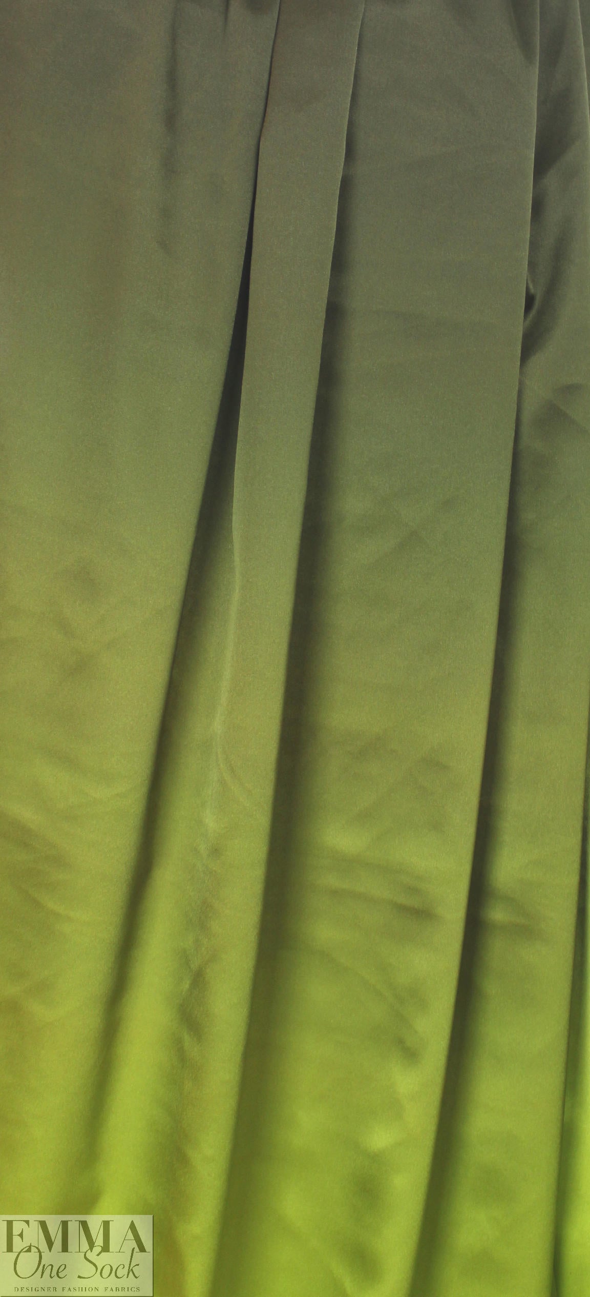 Caroline C0nstas stretch silk charmeuse - greens ombre 1.125 yds