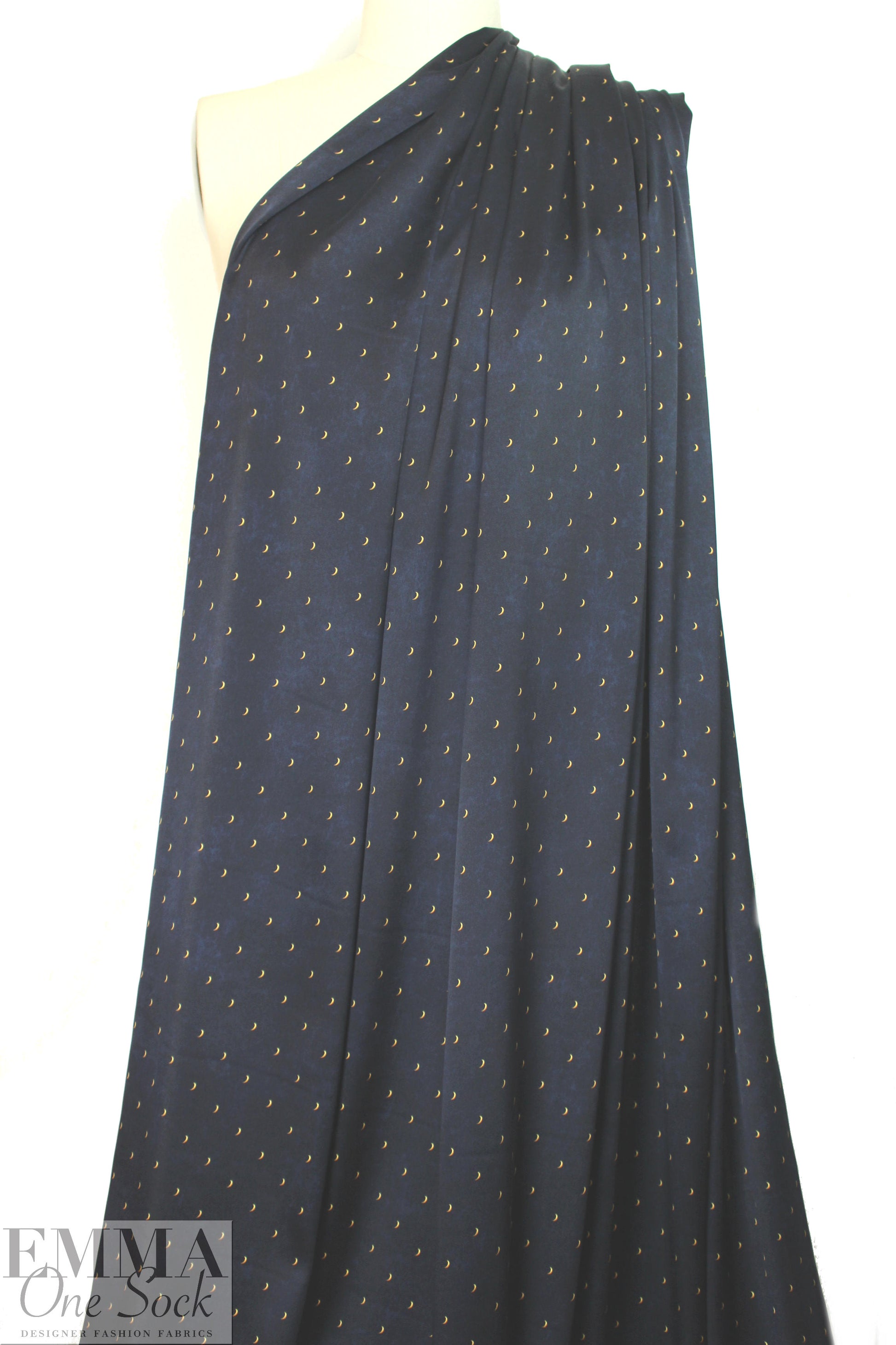 Caroline C0nstas crescent stretch silk charmeuse - navy