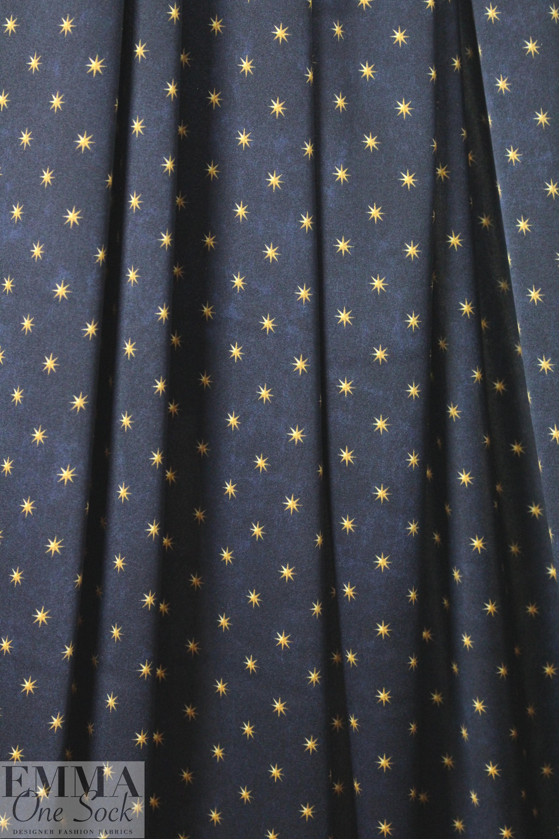 Caroline C0nstas starry stretch silk charmeuse - navy 1.125 yds