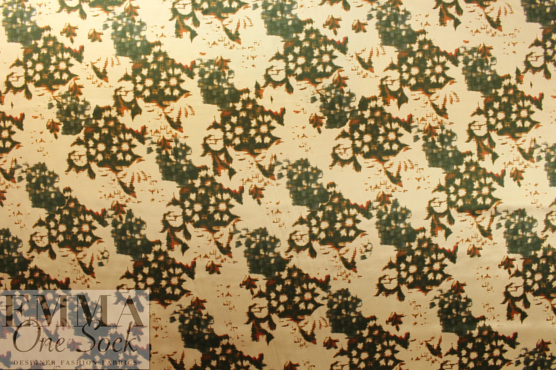 CA designer 'batika abstract' silk charmeuse .5 yds