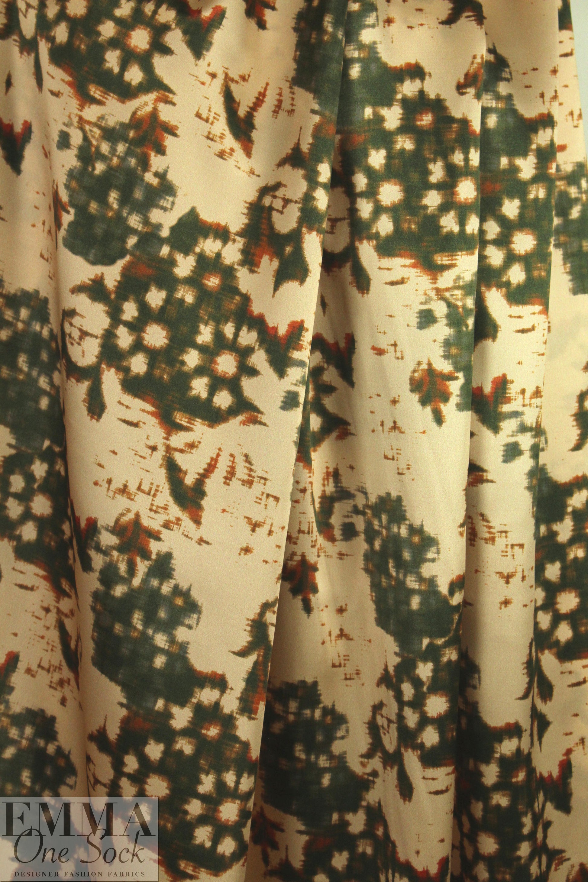 CA designer 'batika abstract' silk charmeuse .5 yds