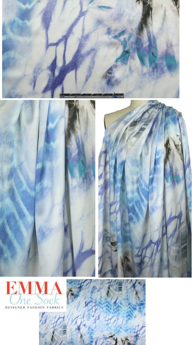 Italian organic patterns abstract silk charmeuse