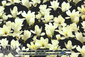 Italian magnolia blossoms silk charmeuse