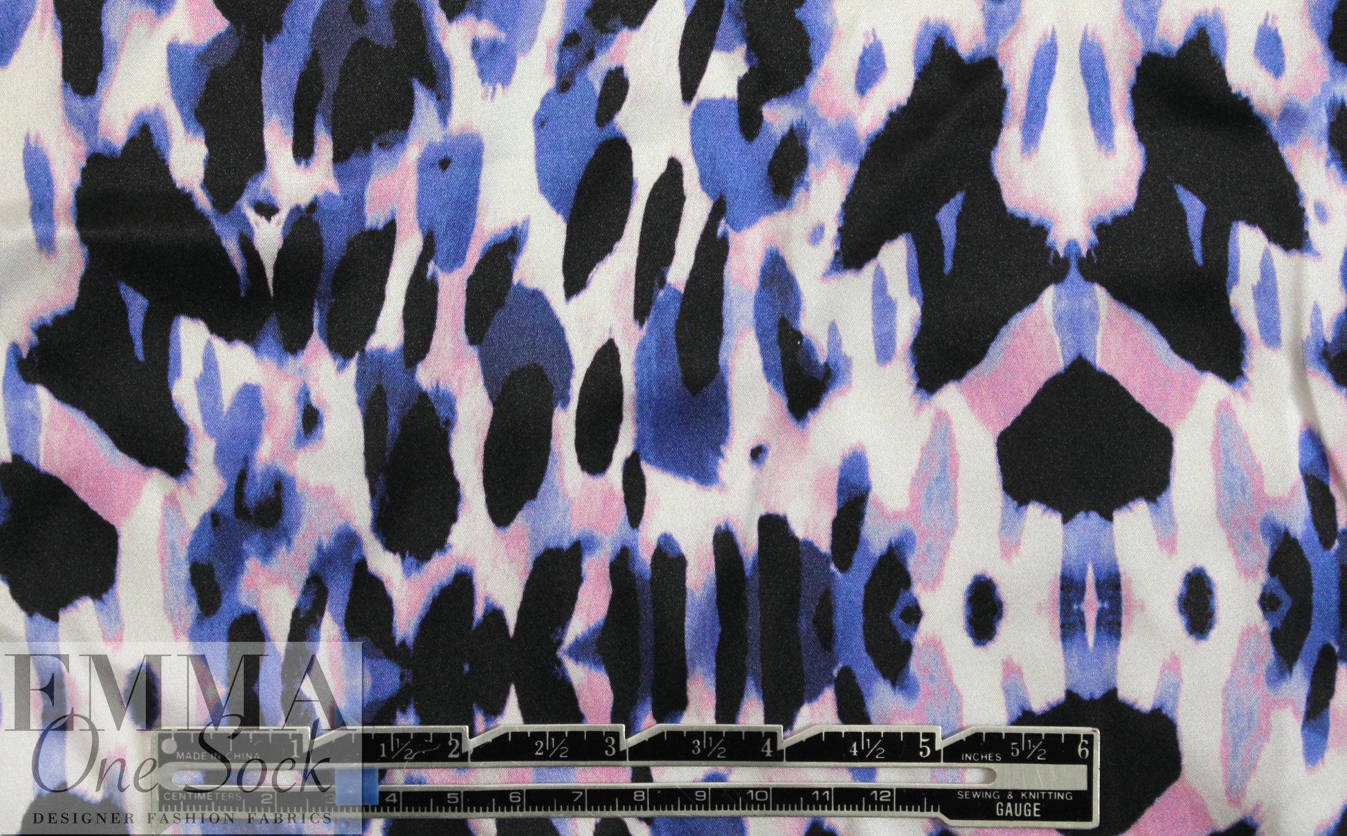 NY designer animal rorschach silk charmeuse