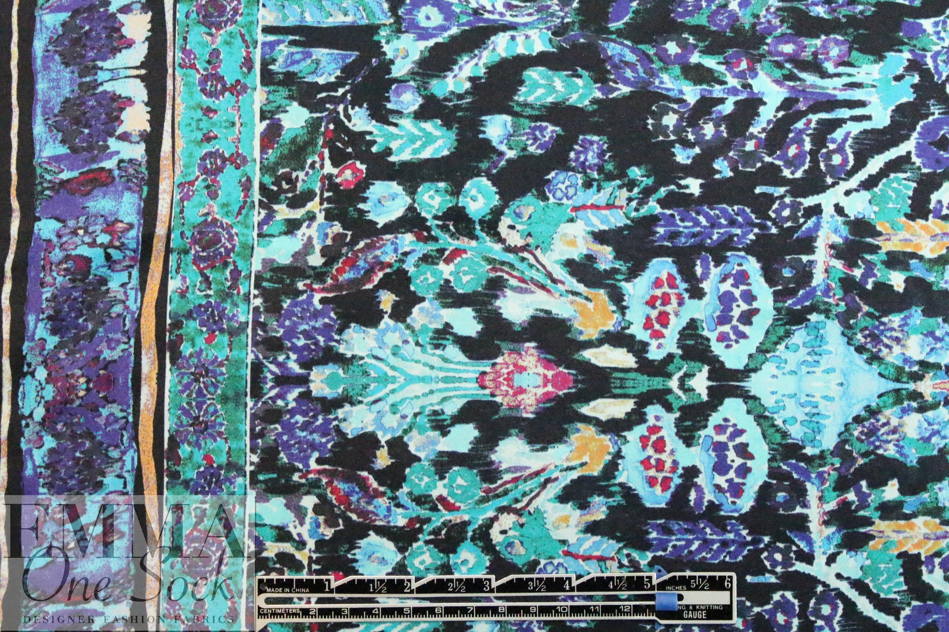 Italian double border silk charmeuse - decorative arts