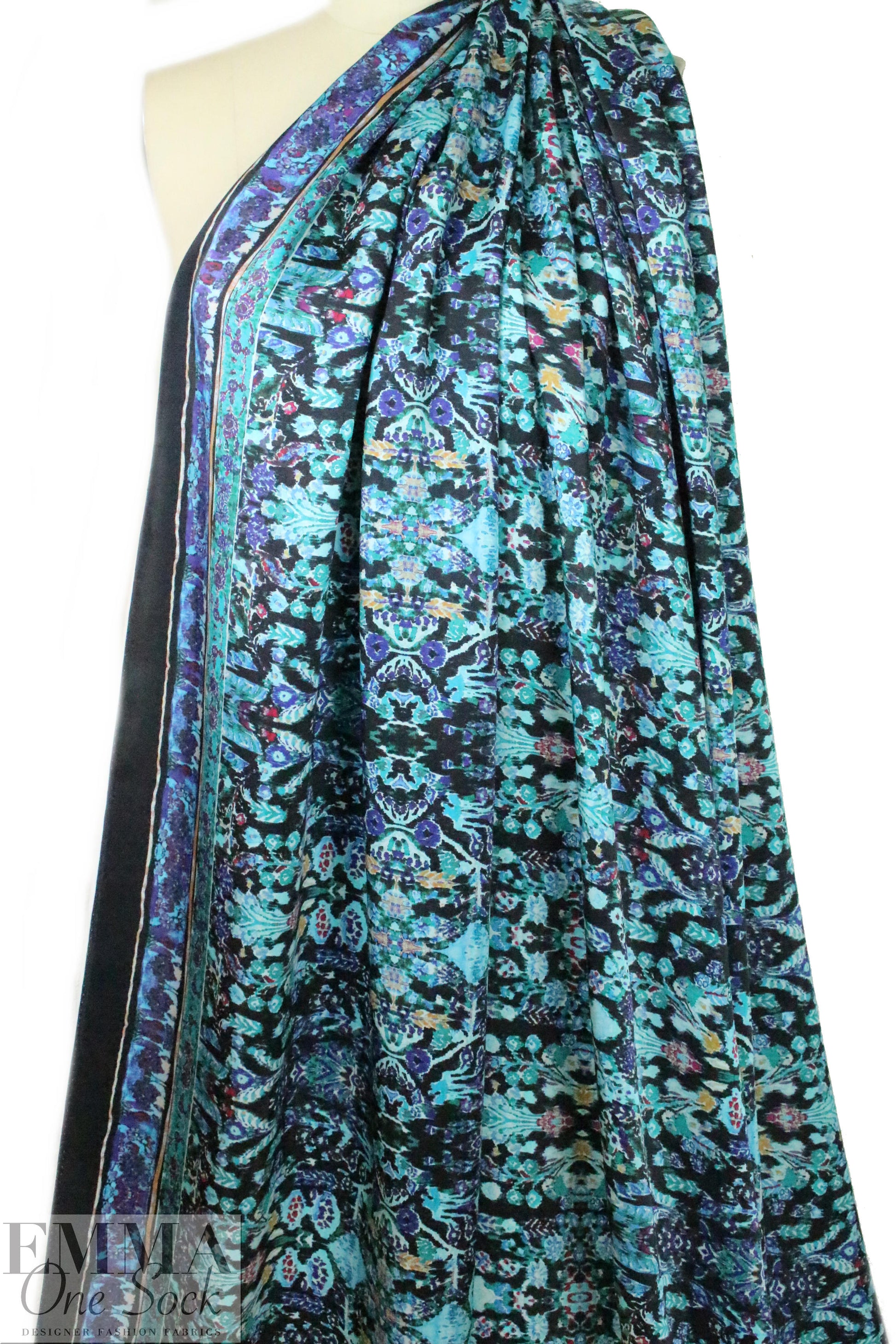 Italian double border silk charmeuse - decorative arts