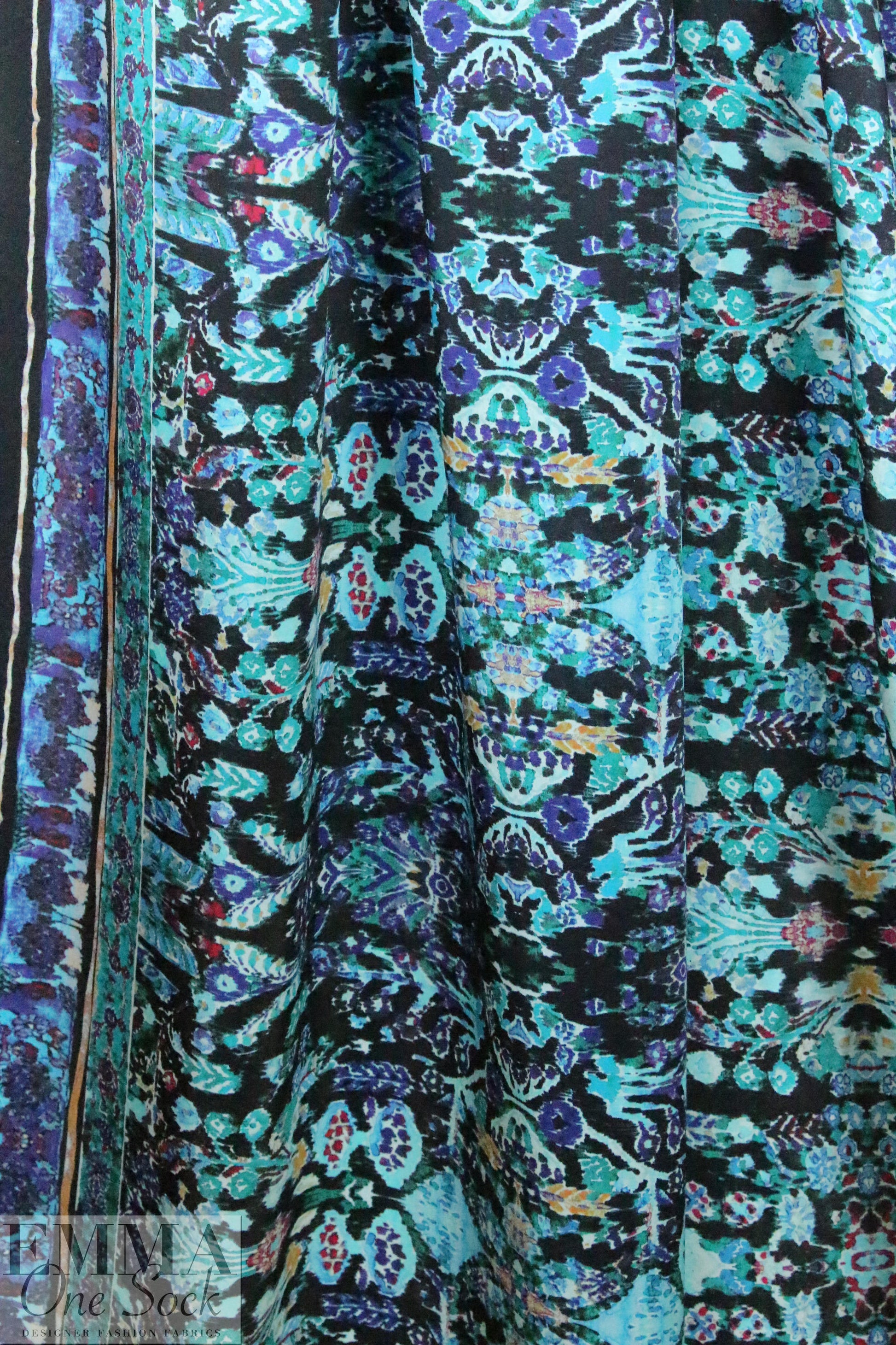 Italian double border silk charmeuse - decorative arts