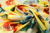 NY designer watercolor floral silk stretch charmeuse 1 yard