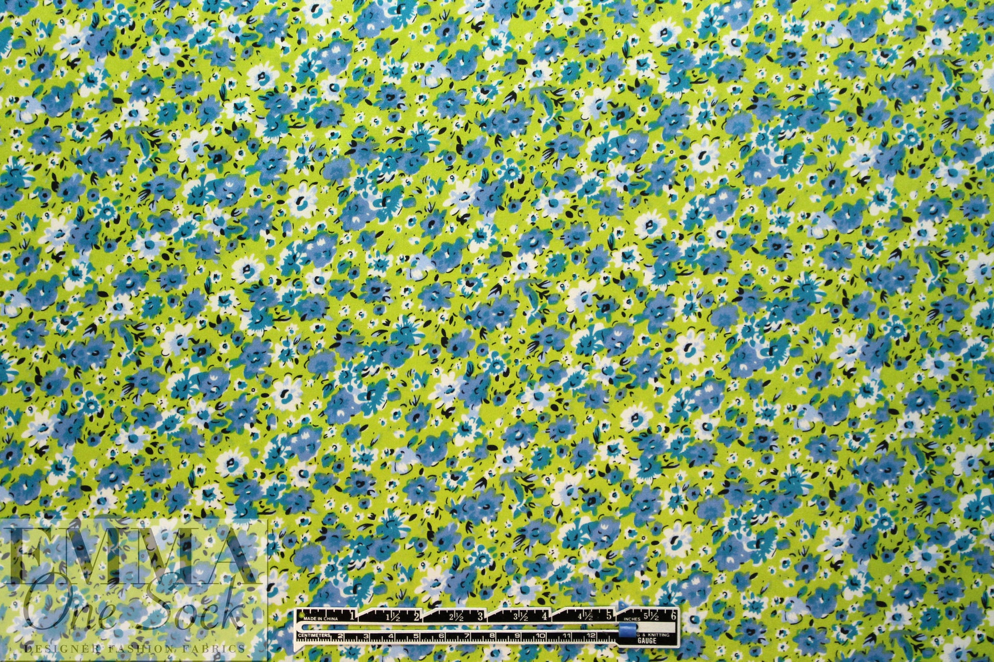 NY designer 'little blues' silk charmeuse