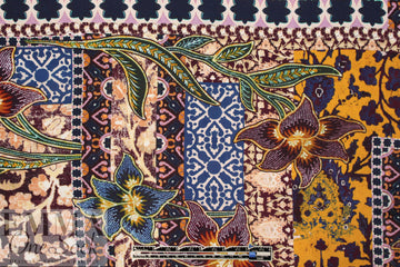Italian decorative floral montage print silk charmeuse