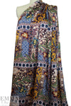 Italian decorative floral montage print silk charmeuse