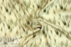 NY designer loden/ivory edgy abstract silk stretch charmeuse