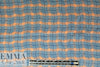 NY designer teal/tangerine wavy plaid silk charmeuse