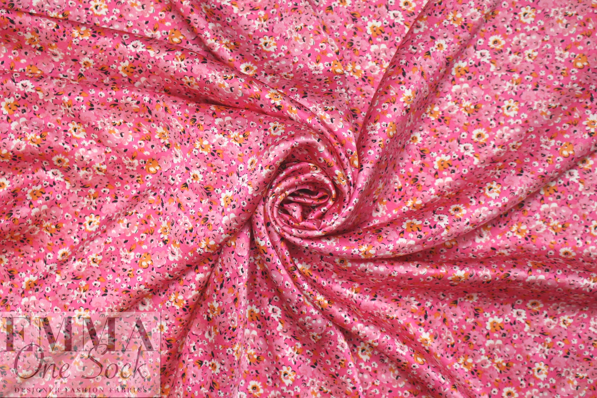 NY designer 'little pinks' silk charmeuse 1.66 yd