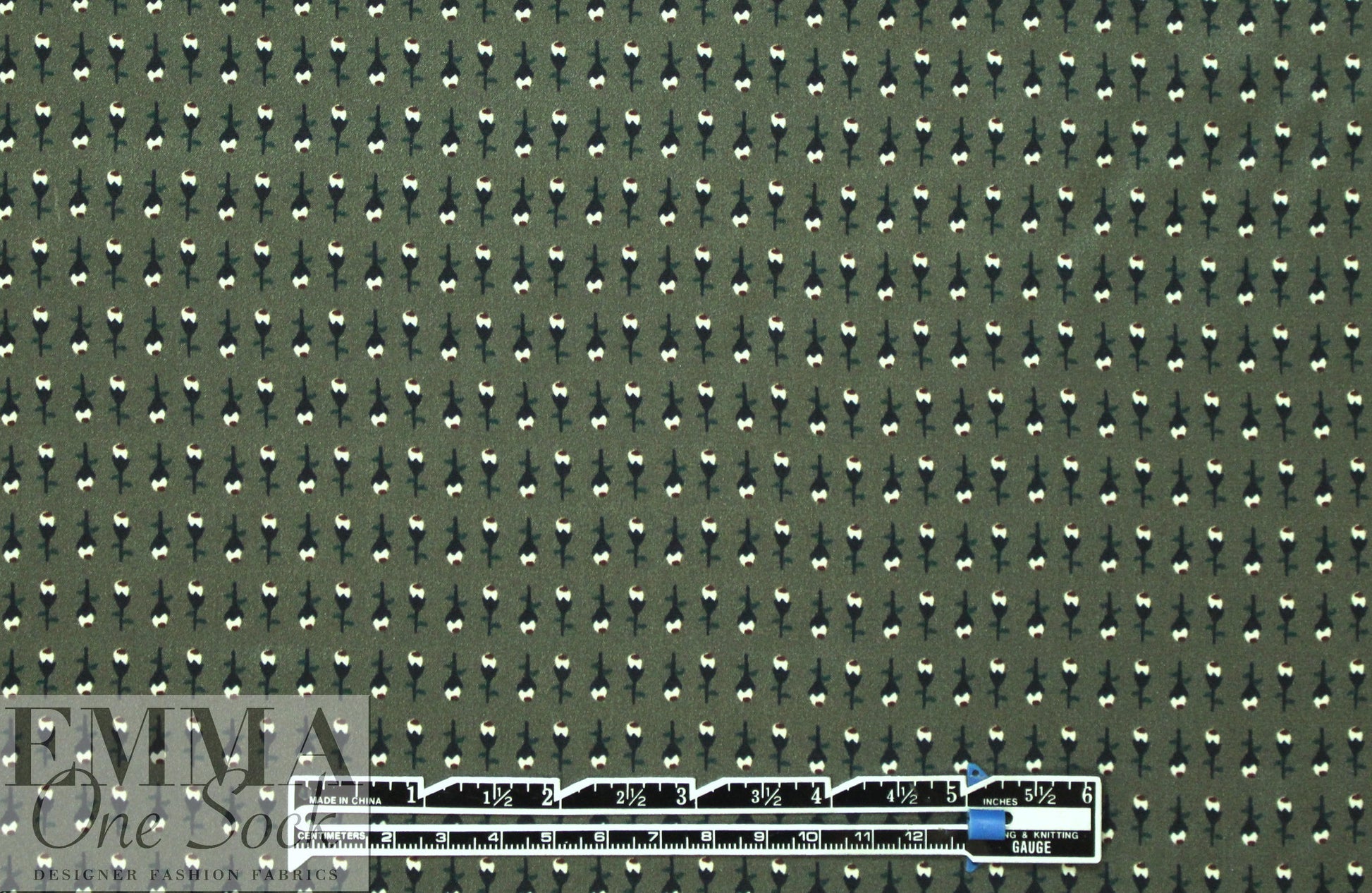 NY designer 'flowers in formation' silk charmeuse
