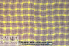 NY designer mulberry/lemon wavy plaid silk charmeuse 1 yard