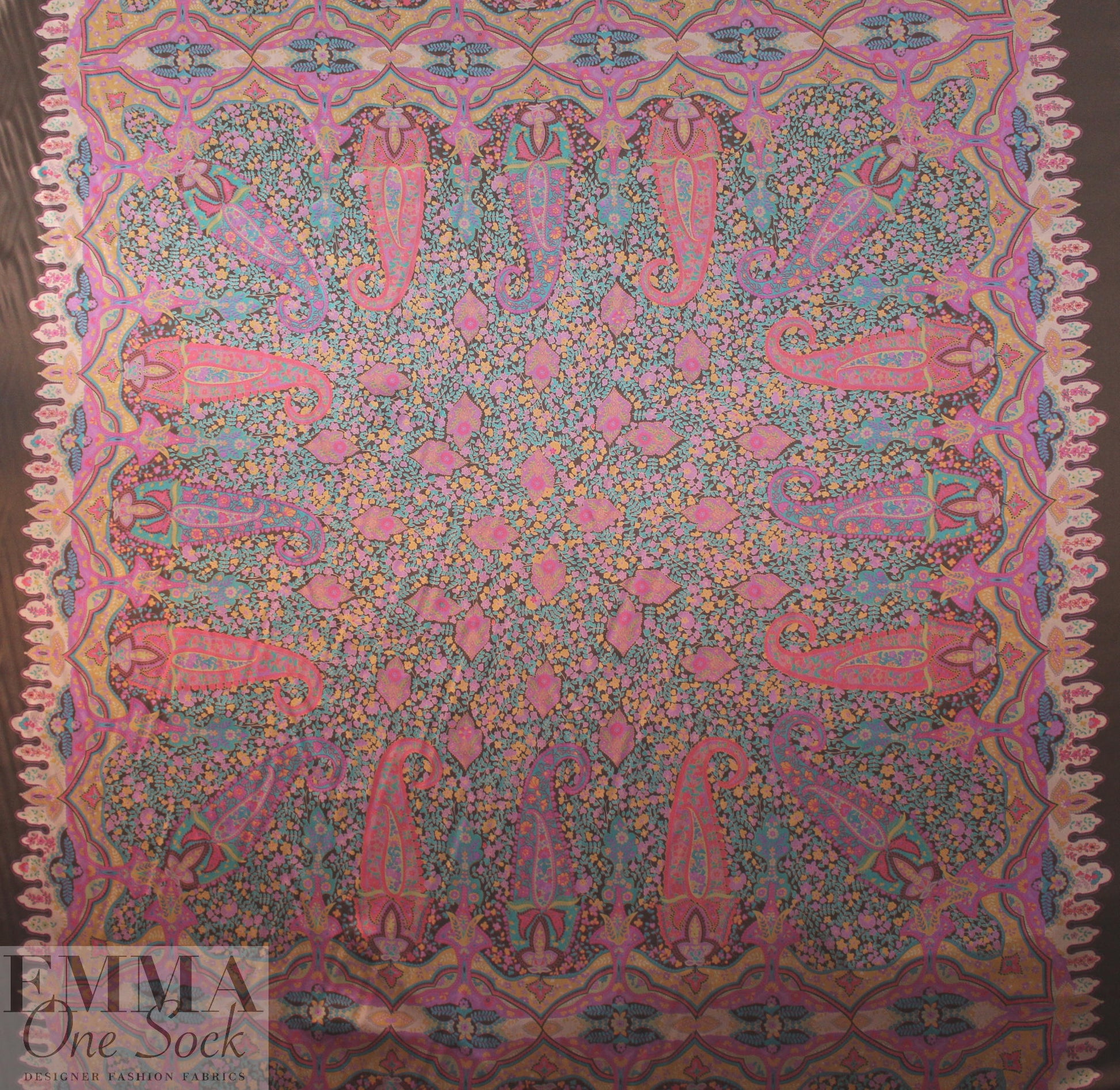 famous designer panel silk charmeuse - choc/rouge