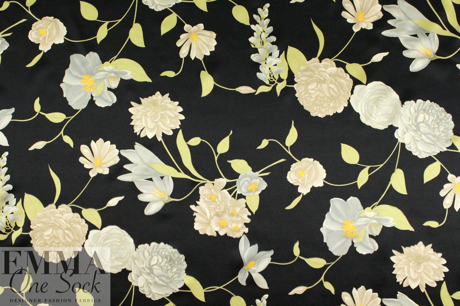 Italian 'cloisonne' floral silk charmeuse