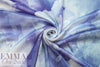 Italian 'abstract blues' silk satin face chiffon