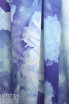 Italian 'abstract blues' silk satin face chiffon