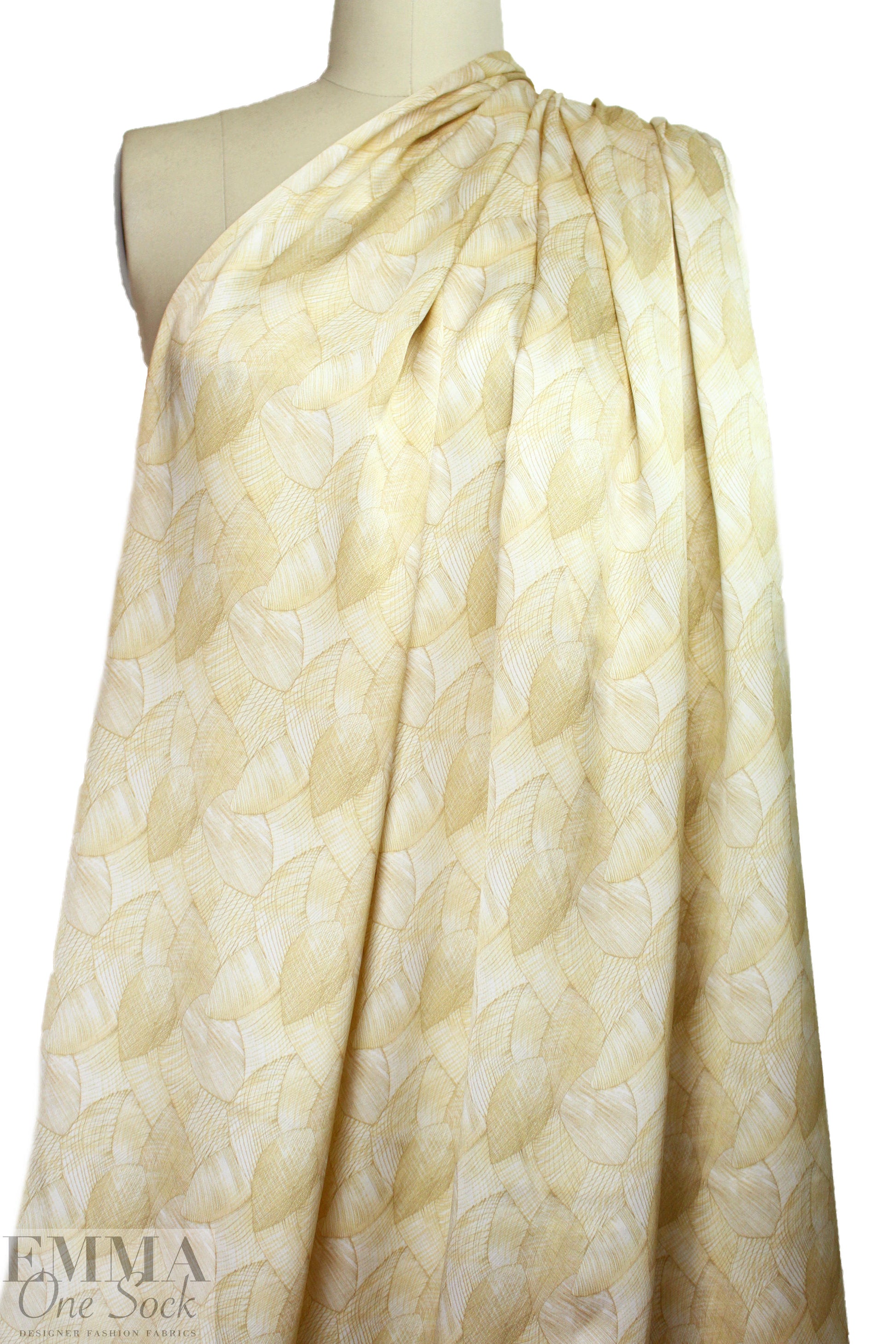 Italian 'gold leaf' graphic silk charmeuse