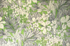 Italian decorative floral silk charmeuse - light lime/ivory 1.375 yd