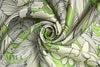Italian decorative floral silk charmeuse - light lime/ivory