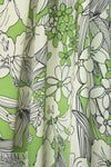 Italian decorative floral silk charmeuse - light lime/ivory
