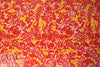 NY designer cherry/citrine floral silk charmeuse 1.625 yd