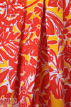 NY designer cherry/citrine floral silk charmeuse 1.625 yd