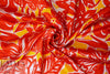 NY designer cherry/citrine floral silk charmeuse 1.625 yd