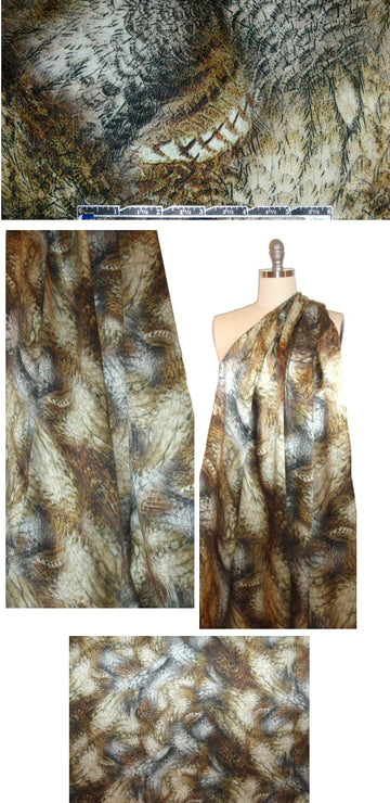Italian amber tones feathery abstract silk charmeuse