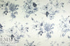 NY designer delicate blue floral silk charmeuse