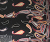 Italian decorative paisley border silk charmeuse