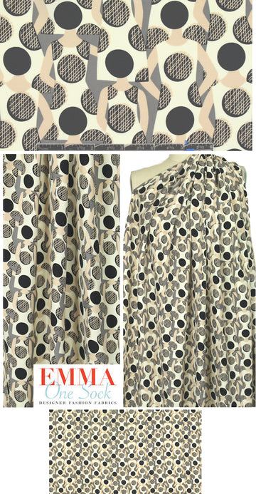 NY designer 'hidden figures' silk charmeuse
