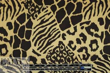 NY designer chocolate/gold animal print silk charmeuse