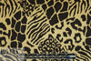 NY designer chocolate/gold animal print silk charmeuse 1.75 yds