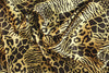 NY designer chocolate/gold animal print silk charmeuse 1.5 yd