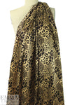 NY designer chocolate/gold animal print silk charmeuse