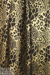 NY designer chocolate/gold animal print silk charmeuse 1.5 yd