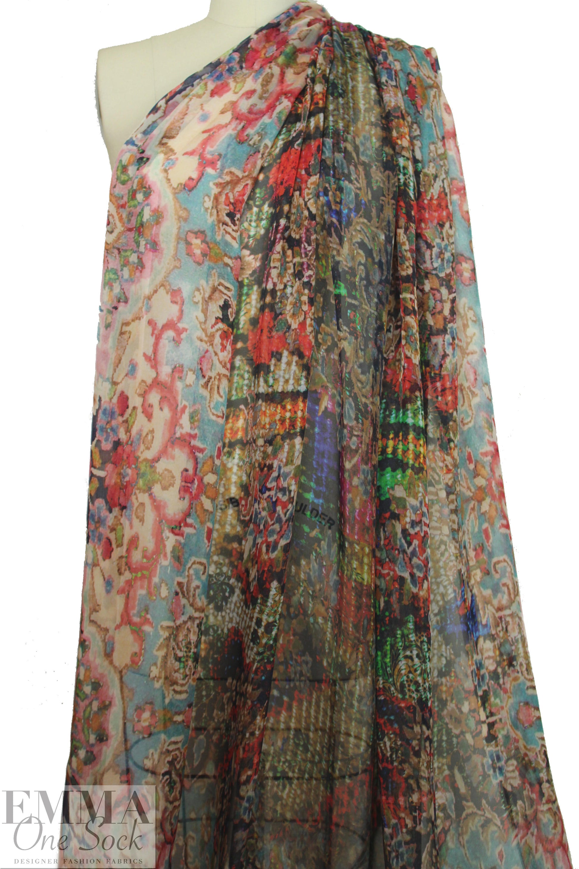 Italian 'flying carpet' silk chiffon 1.25 yds