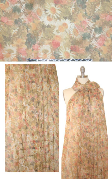 H@ute Hippie amber/coral blush floral silk chiffon