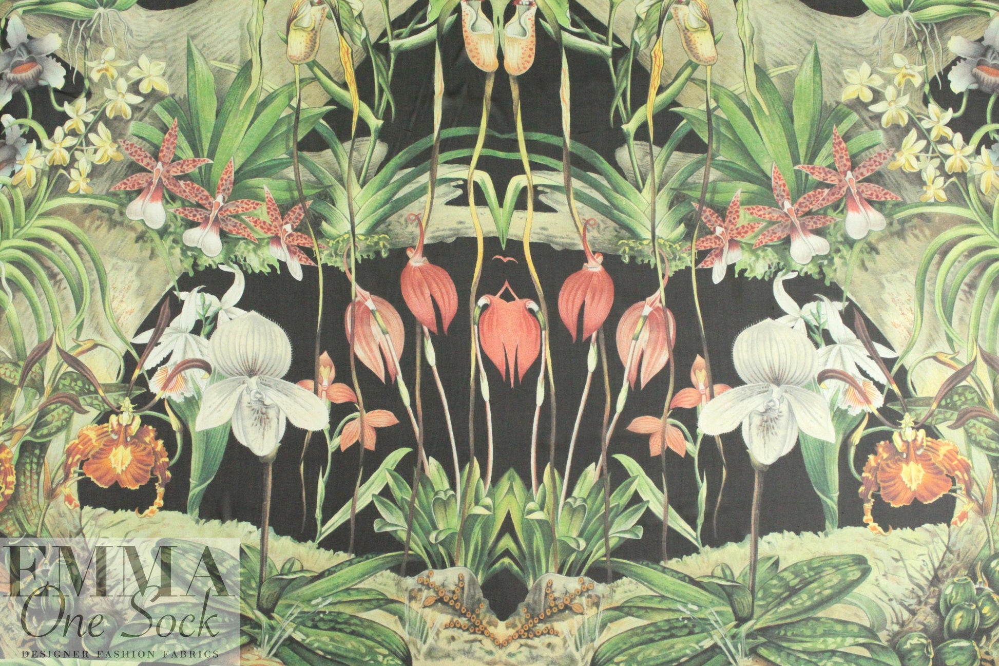 Italian garden dream silk chiffon panel